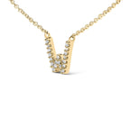 10K Yellow Gold Diamond Accent "A-Z" Block Initial Pendant Necklace