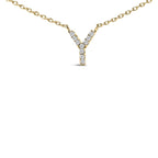 10K Yellow Gold Diamond Accent "A-Z" Block Initial Pendant Necklace