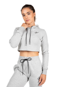 Pixley Crop Top Hoodie - Gray