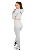 Pixley Crop Top Hoodie - Gray