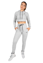 Pixley Crop Top Hoodie - Gray