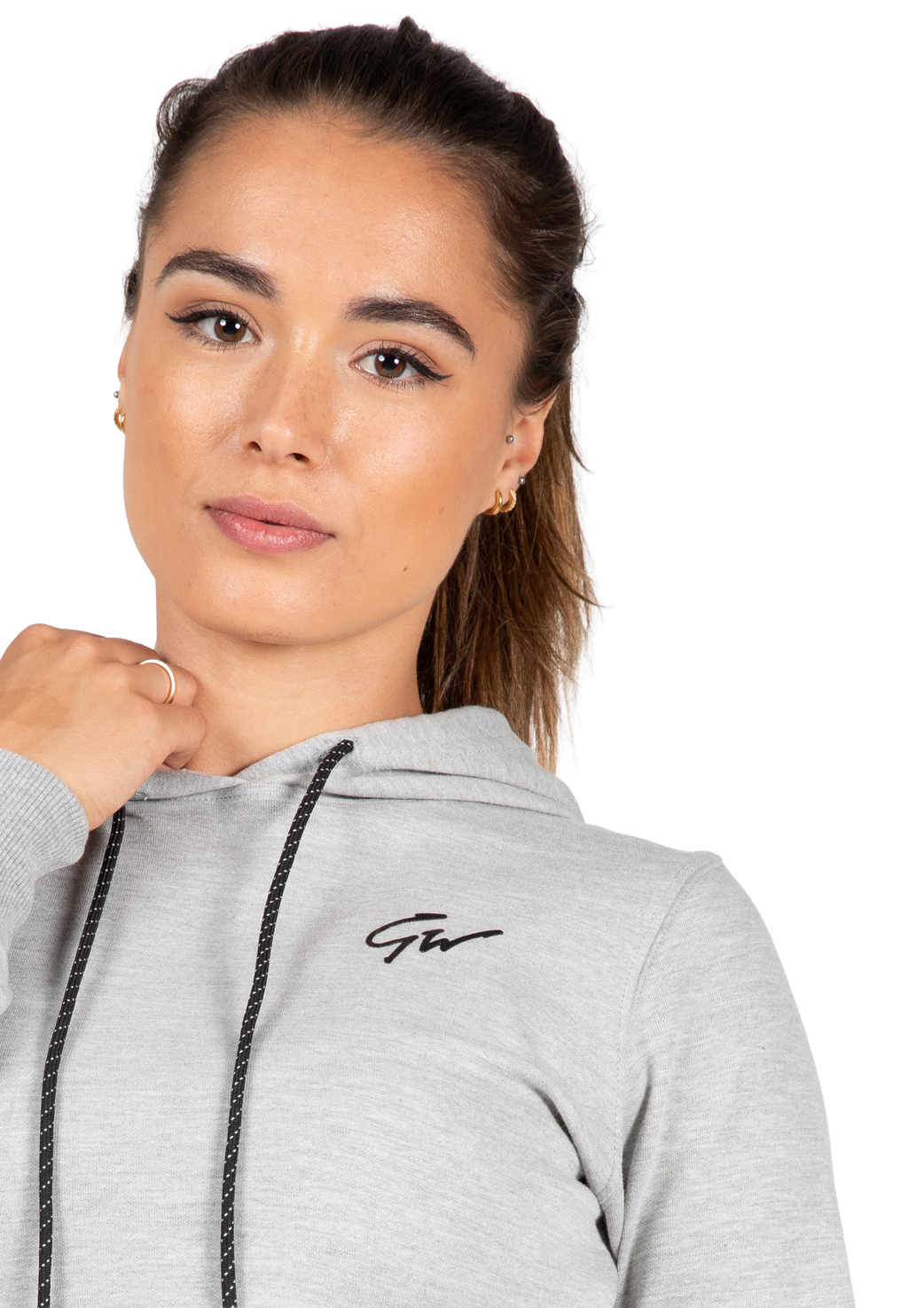 Pixley Crop Top Hoodie - Gray