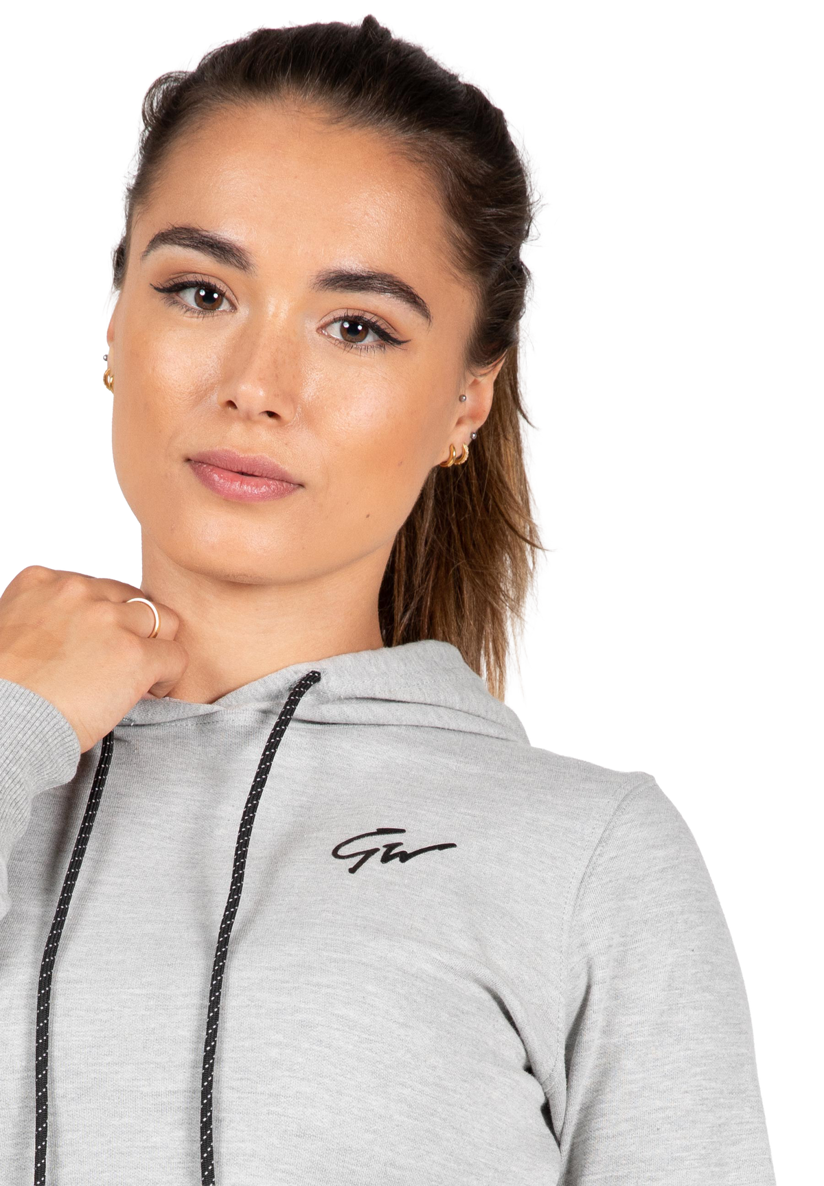 Pixley Crop Top Hoodie - Gray