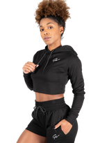Pixley Crop Top Hoodie - Black