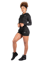 Pixley Crop Top Hoodie - Black