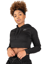Pixley Crop Top Hoodie - Black