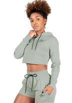 Pixley Crop Top Hoodie - Light Green
