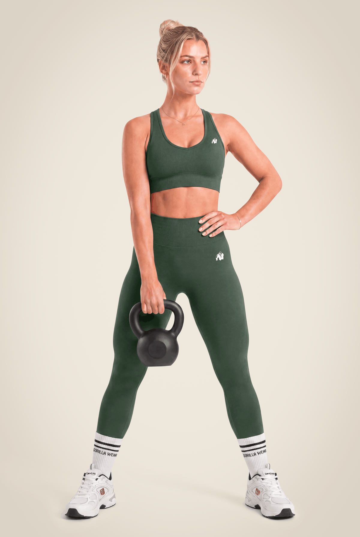 Neiro Seamless Sports Bra - Army Green