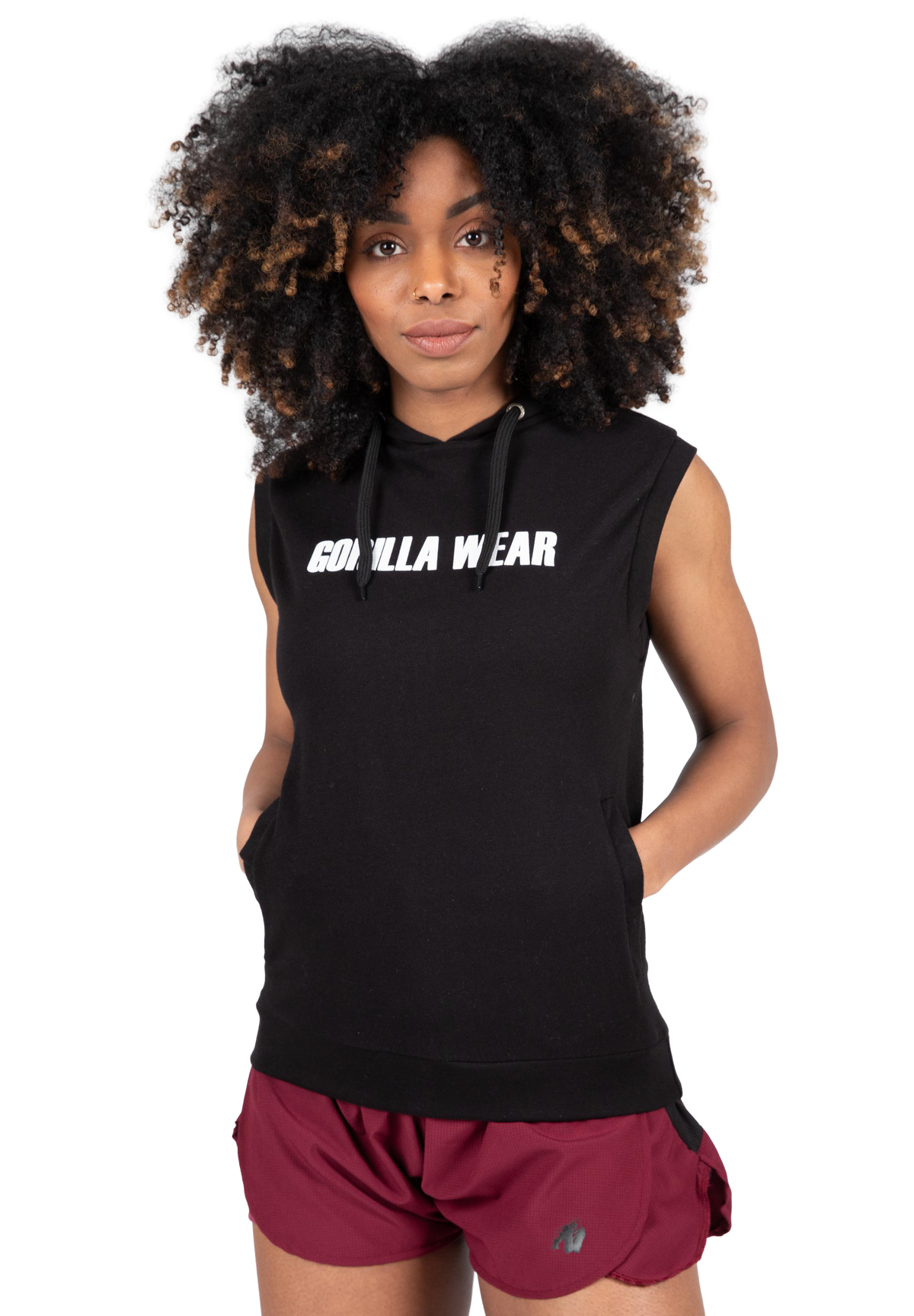 Virginia Sleeveless Hoodie - Black