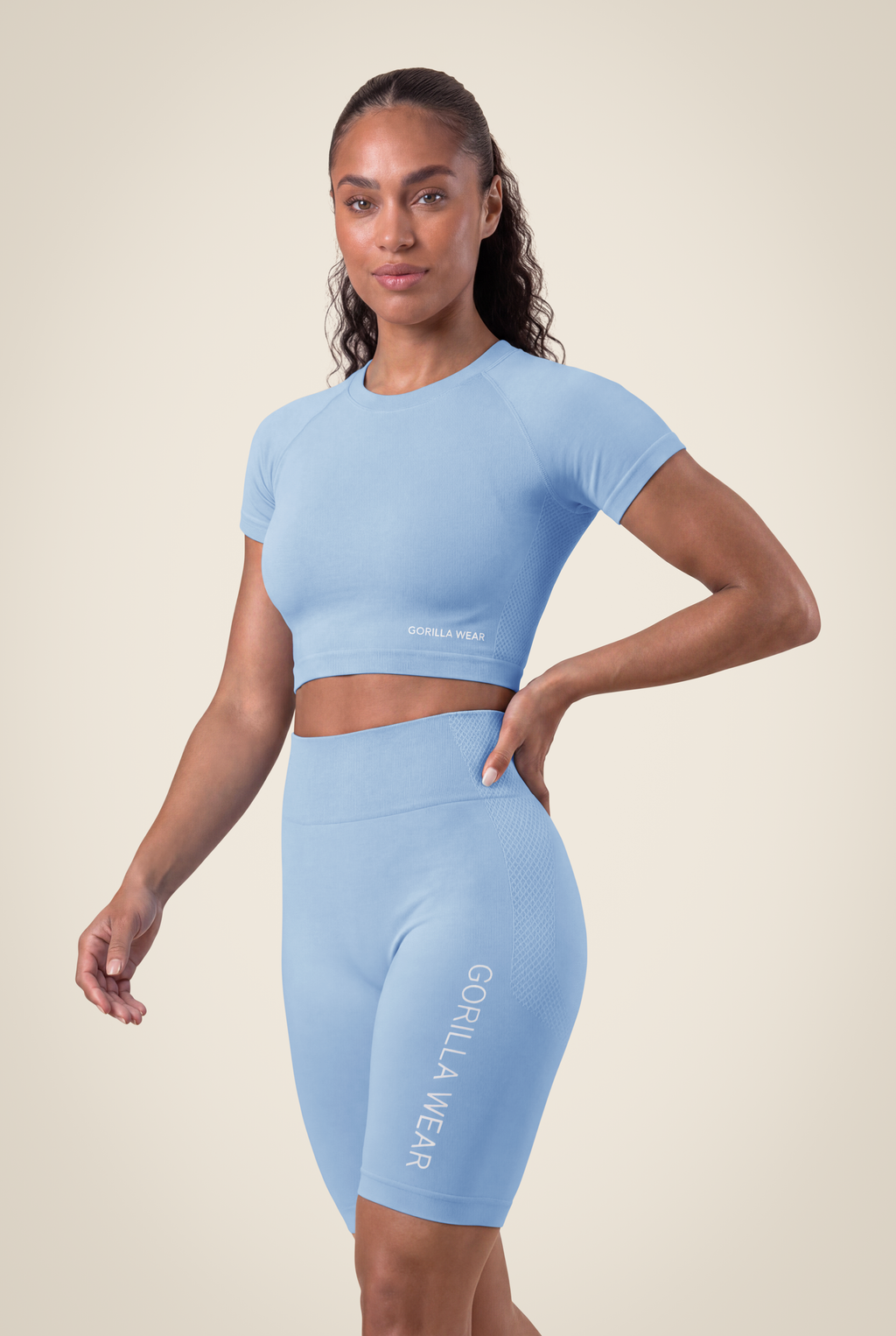 Selah Seamless Crop Top - Light Blue