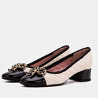 The Bellarose Ivory Quilted Leather Women Heel