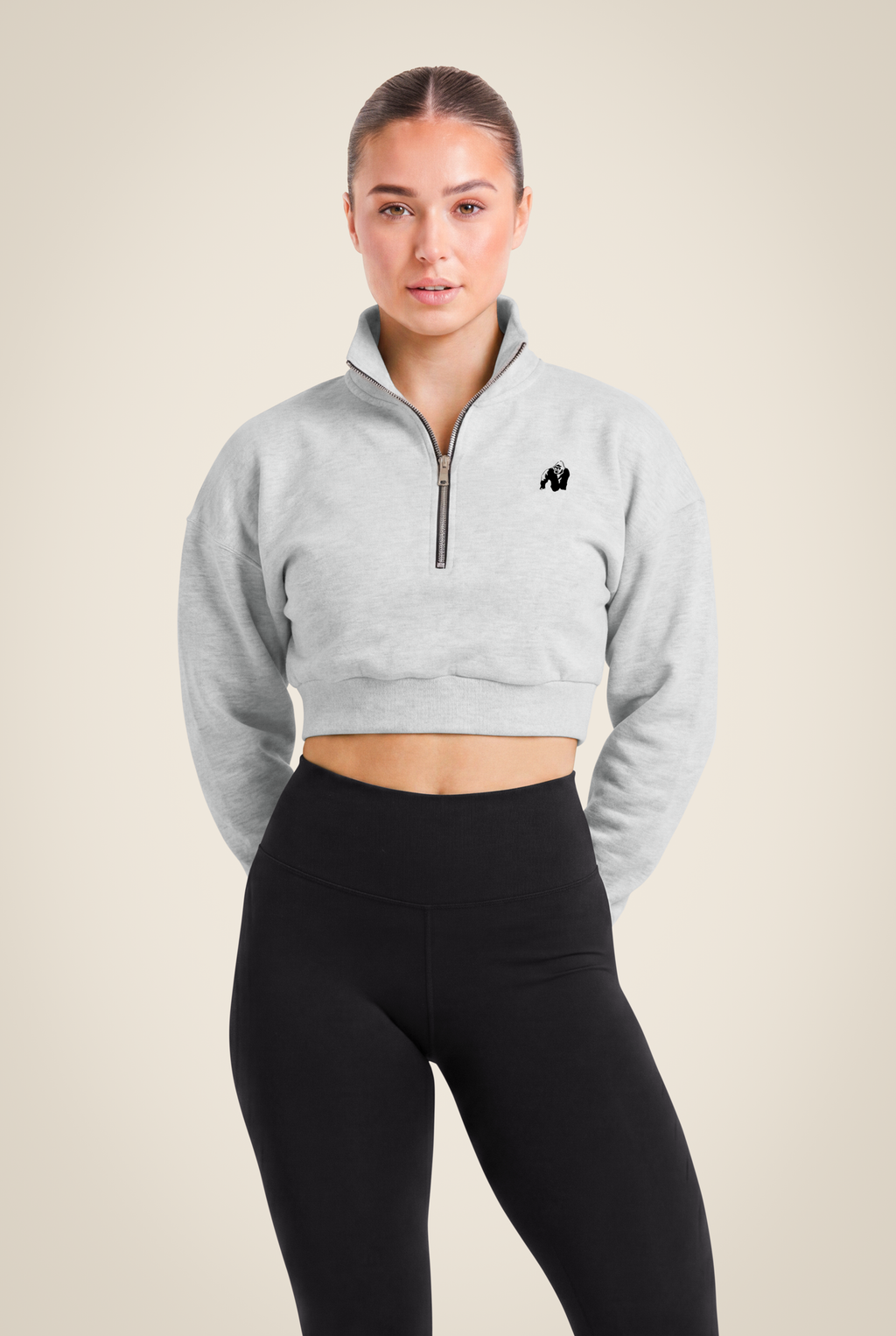 Ocala Cropped Half-Zip Sweatshirt - Gray