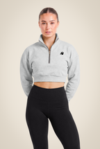 Ocala Cropped Half-Zip Sweatshirt - Gray