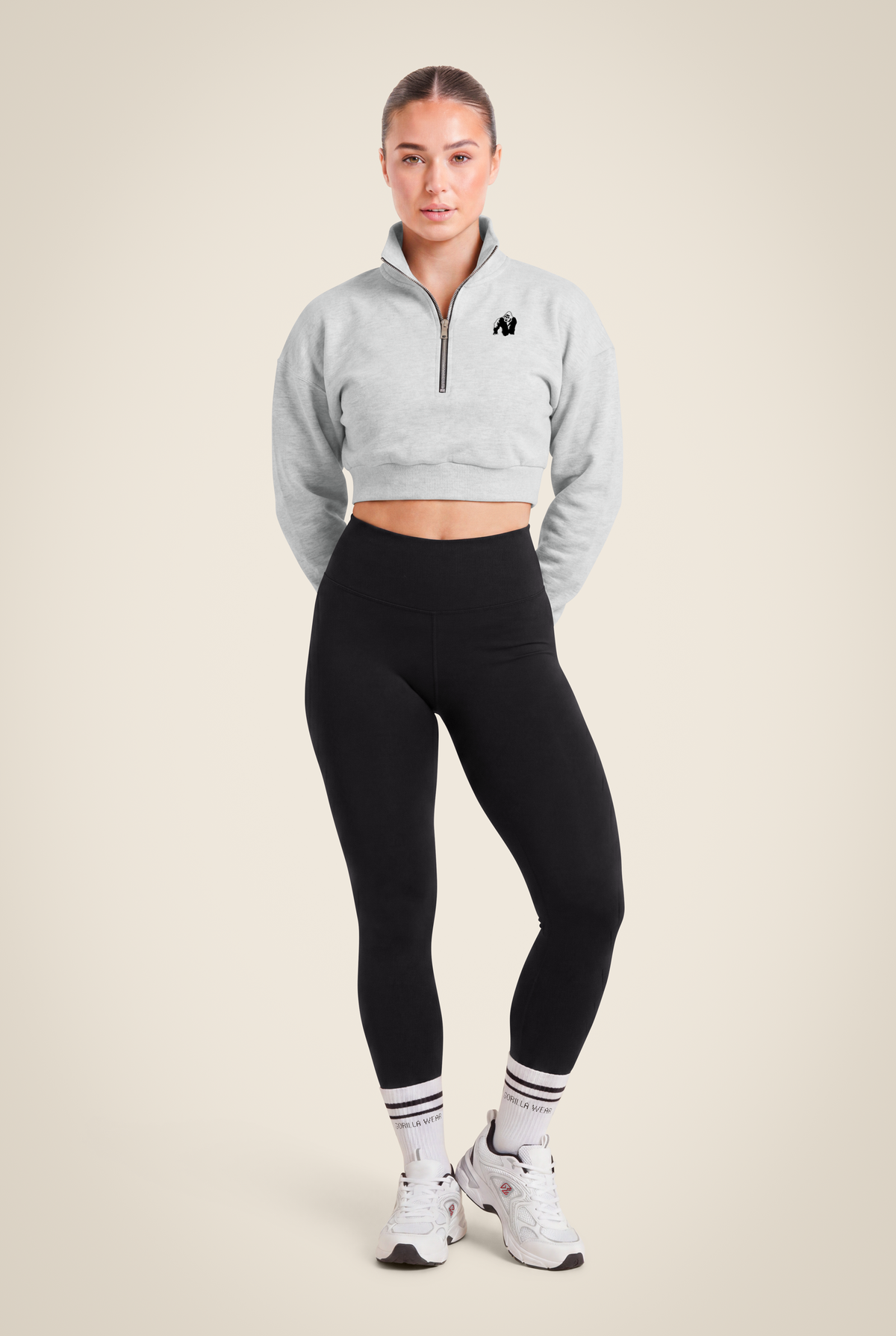 Ocala Cropped Half-Zip Sweatshirt - Gray