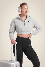 Ocala Cropped Half-Zip Sweatshirt - Gray
