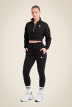 Ocala Cropped Half-Zip Sweatshirt - Black