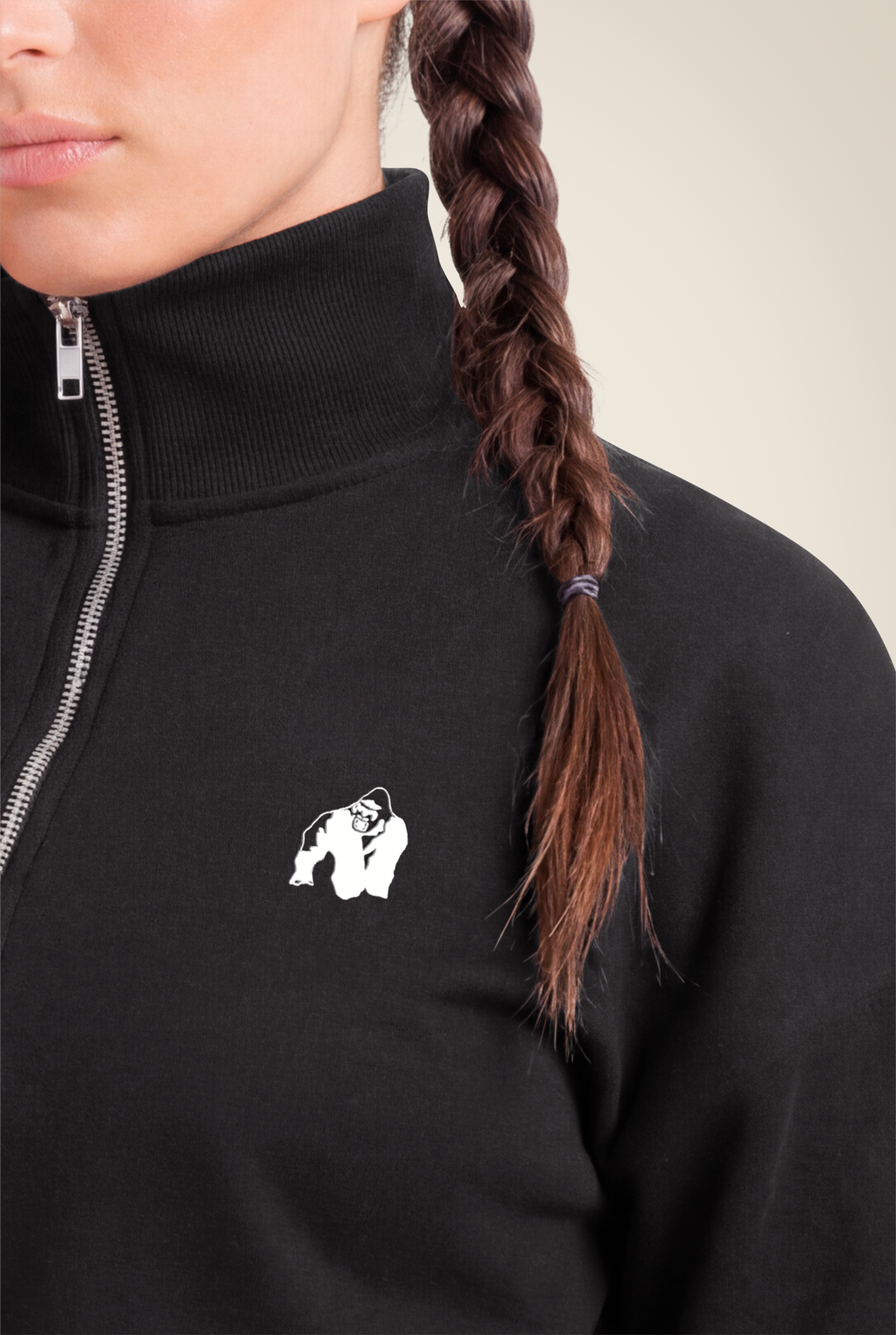 Ocala Cropped Half-Zip Sweatshirt - Black