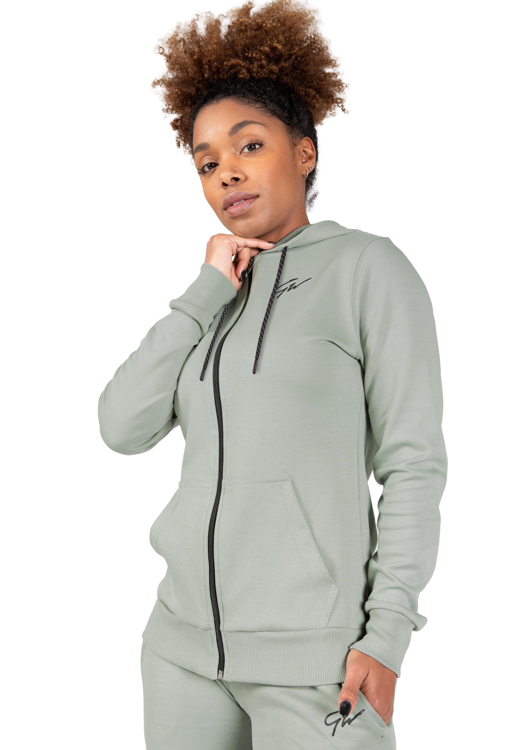 Pixley Zipped Hoodie - Light Green
