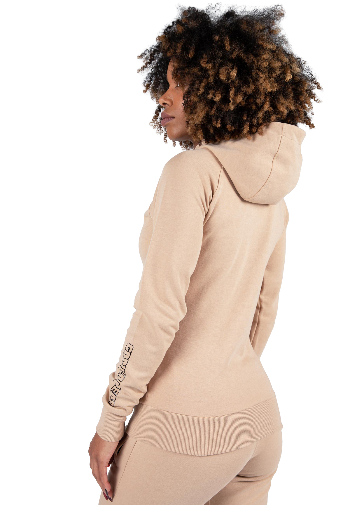 Marion Zipped Hoodie - Beige