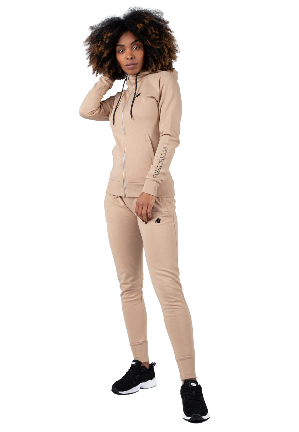 Marion Zipped Hoodie - Beige
