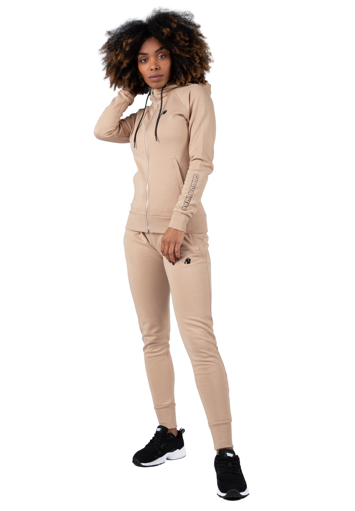 Marion Zipped Hoodie - Beige
