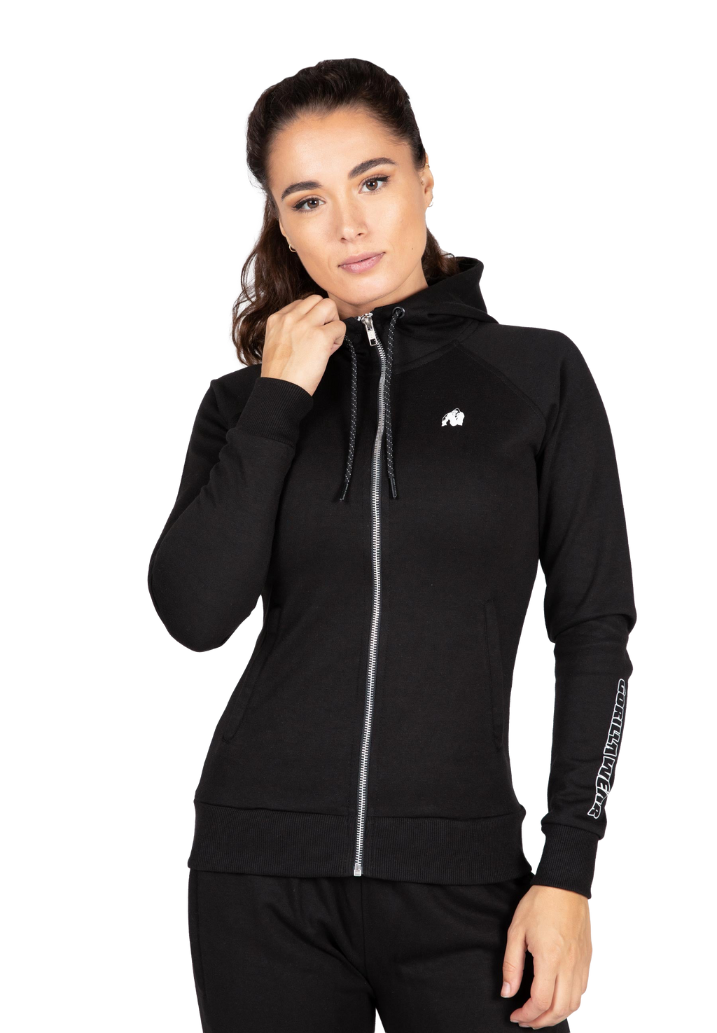 Marion Zipped Hoodie - Black