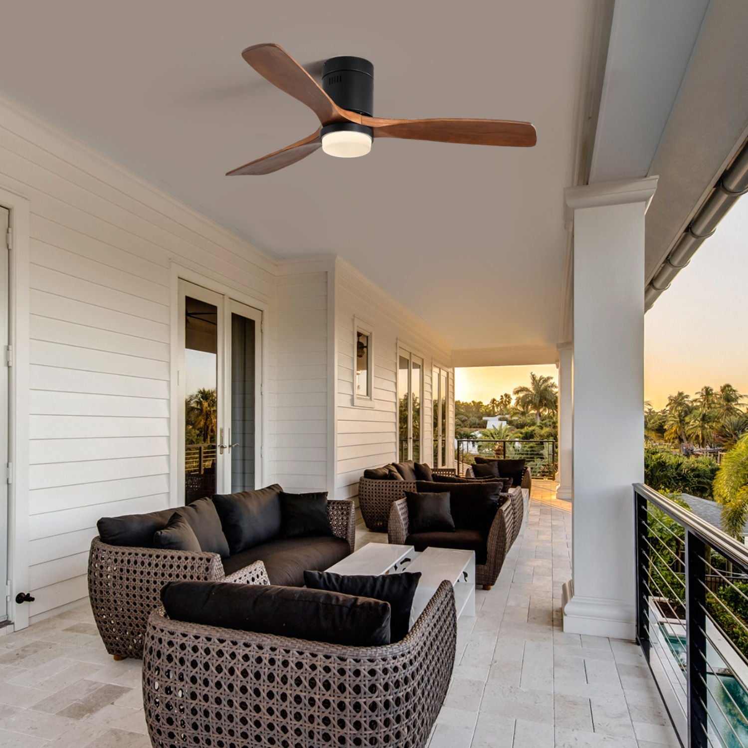 Indoor Ceiling Fan With Lights - Black