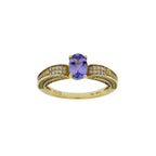 1.45ct Tanzanite Diamond Eng Only 14KT Yellow Gold