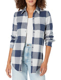Carve Designs Women's Supersoft Navy Plaid Shirt - Medium