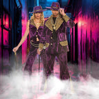 Velvet Pimp 70's Retro Disco Women Purple Dollars & Dreams Costume