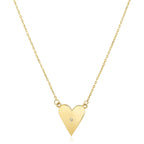 14k Yellow Gold High Polish Elongated Heart Necklace