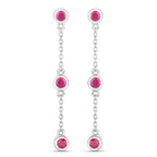 0.78 Carat Genuine Ruby .925 Sterling Silver Earrings