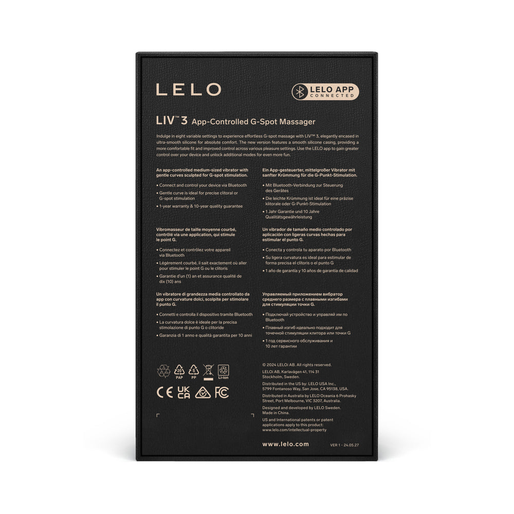 LELO LIV 3 App-Controlled G-Spot Vibrator Deep Rose