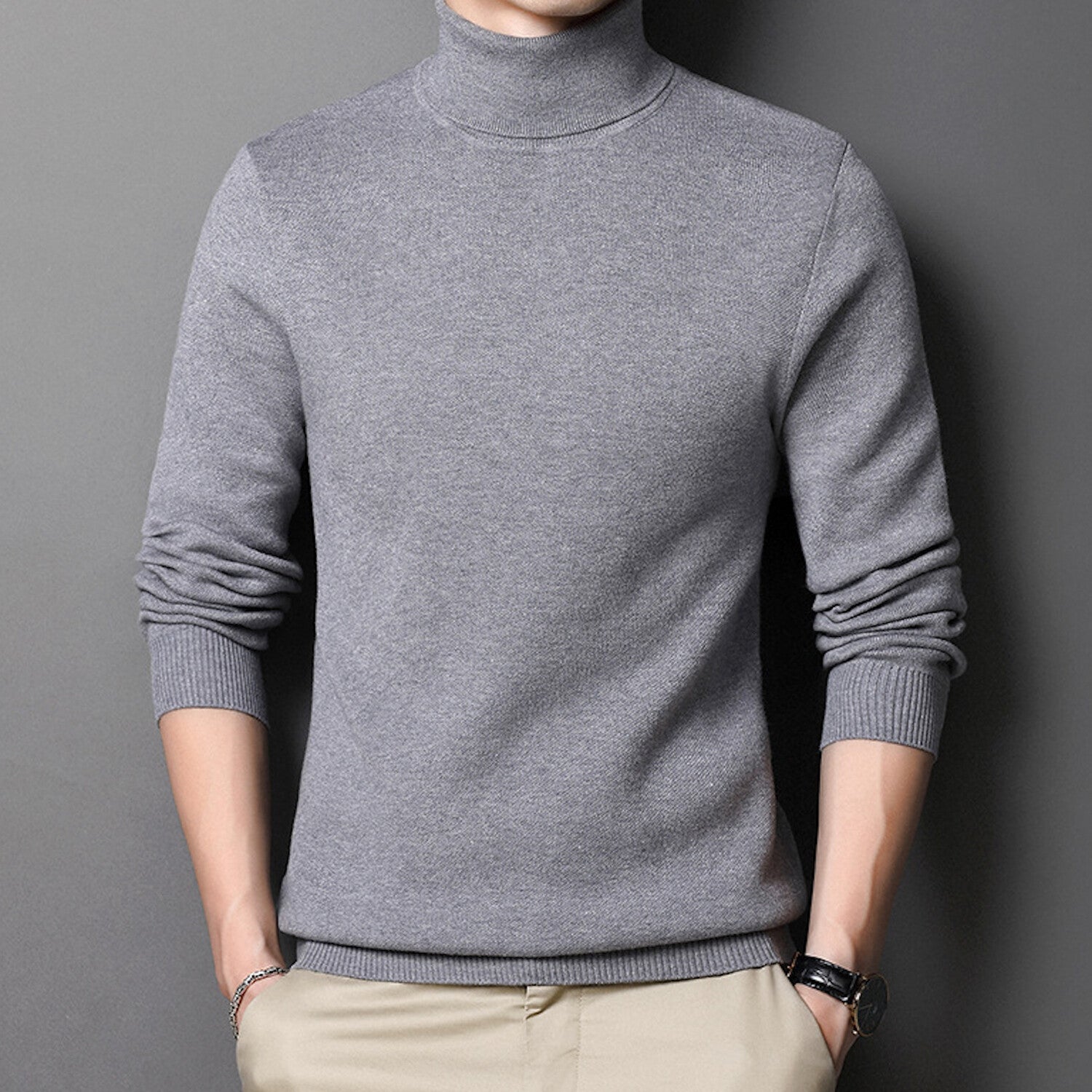 Heathered Turtleneck // Gray