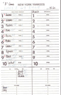 1989 New York Yankees Spring Training 5.5x8.5 Lineup Card vs. Braves 151539
