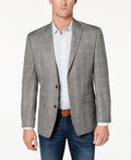 Michael Kors Men's Classic-Fit Grey Plaid Sport Coat