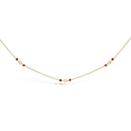 14K Yellow Gold Ruby and 1/2 Cttw Diamond Station Necklace