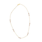 14K Yellow Gold Ruby and 1/2 Cttw Diamond Station Necklace