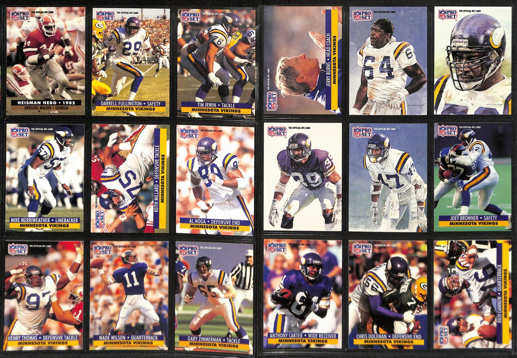 Lot of 14 Minnesota Vikings Late 80's/Early 90's Complete Team Sets 189281