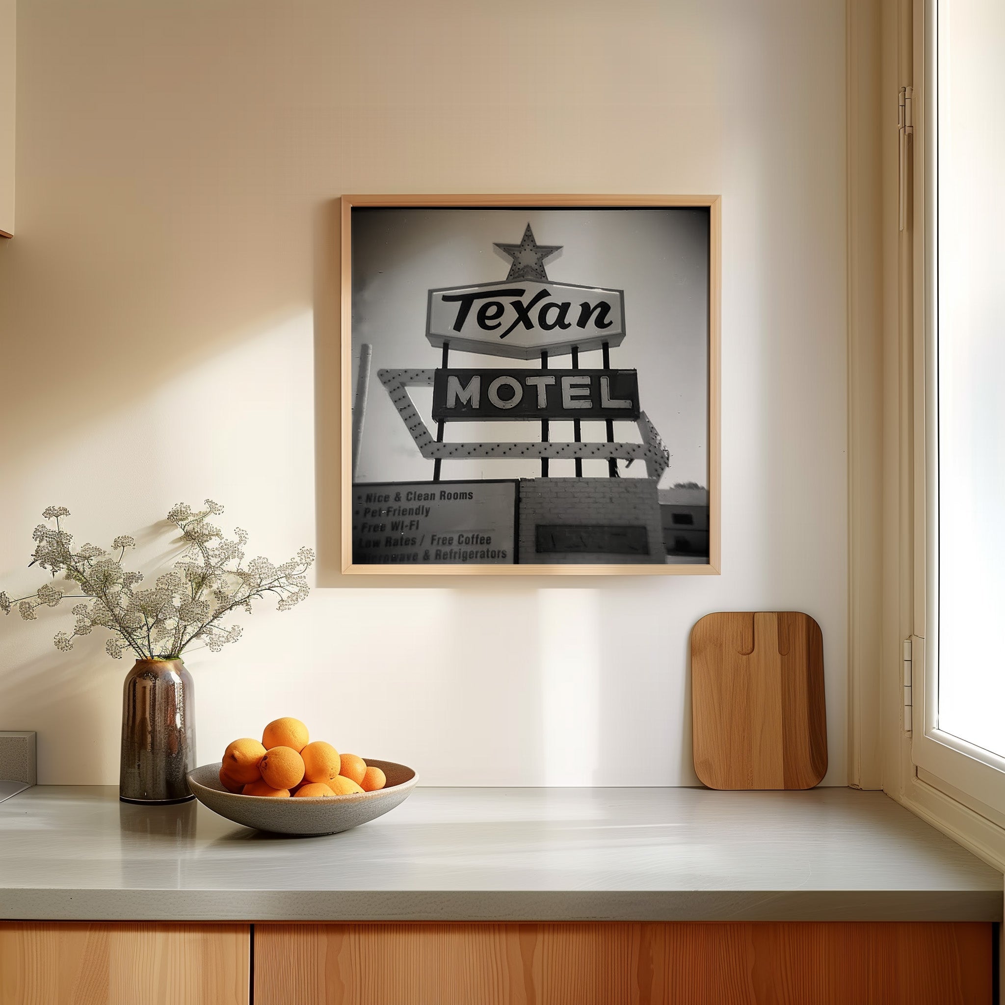 Texan Motel Sign Holga Photograph Print