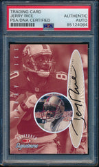 Jerry Rice HOF Signed 1999 Donruss Preferred Sig Card #3 49ers PSA/DNA 184790