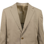 3 Roll 2 Button Trim Fit Cotton Suit // Tan