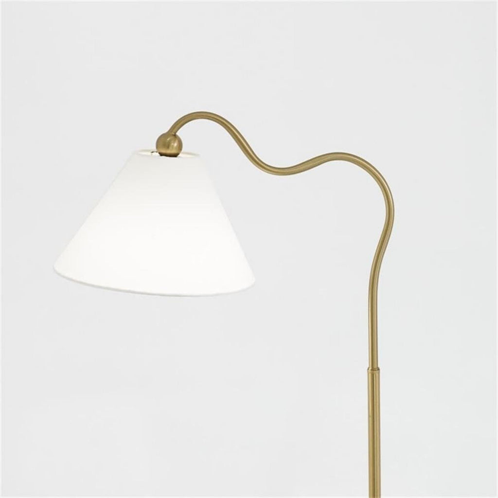 Ornate - Ring Base Curved Table Lamp With Triangle Drum - Gold / White