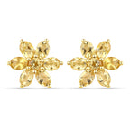 18K Yellow Gold Plated 2.12 Carat Genuine Citrine .925 Sterling Silver Earrings