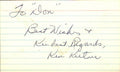 Ken Keltner Cleveland Indians d.1991 Signed/Autographed 3x5 Index Card 162489