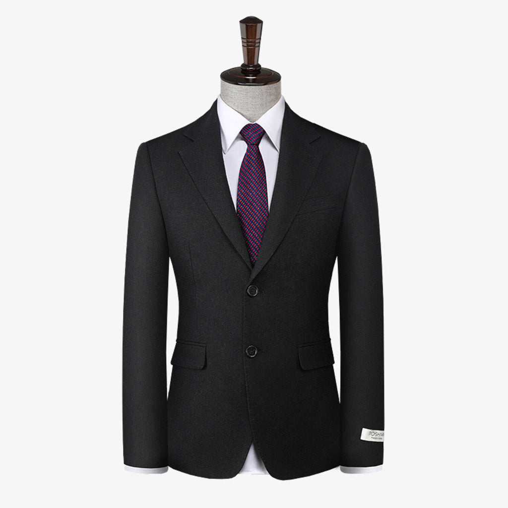 2 Button Wool Suit // Black Melange