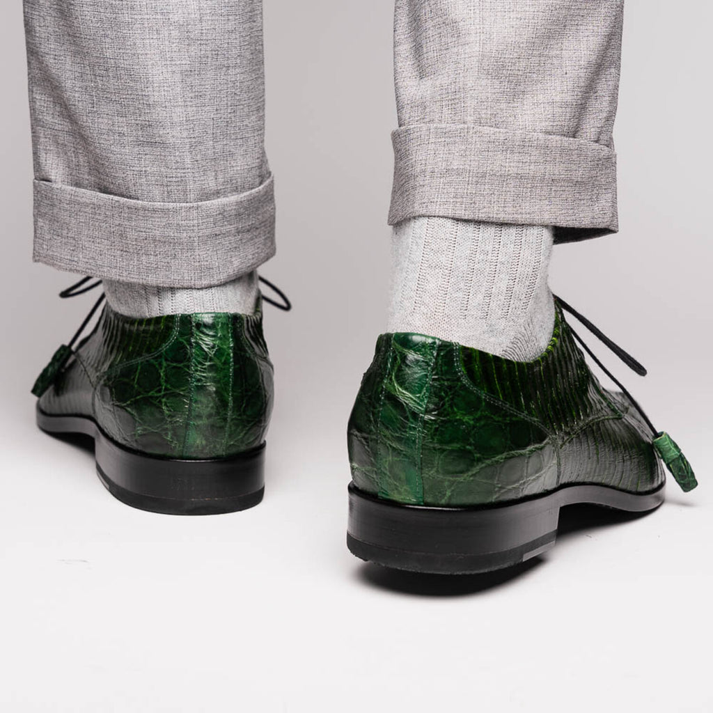 Moncalieri // Alligator + Cobra Skin Leather Oxfords // Green