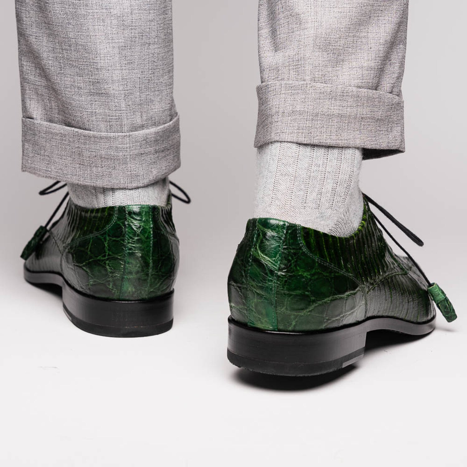 Moncalieri // Alligator + Cobra Skin Leather Oxfords // Green