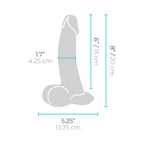 b-Vibe Slipskin Realistic Silicone Dildo 8 in. Curved Mocha