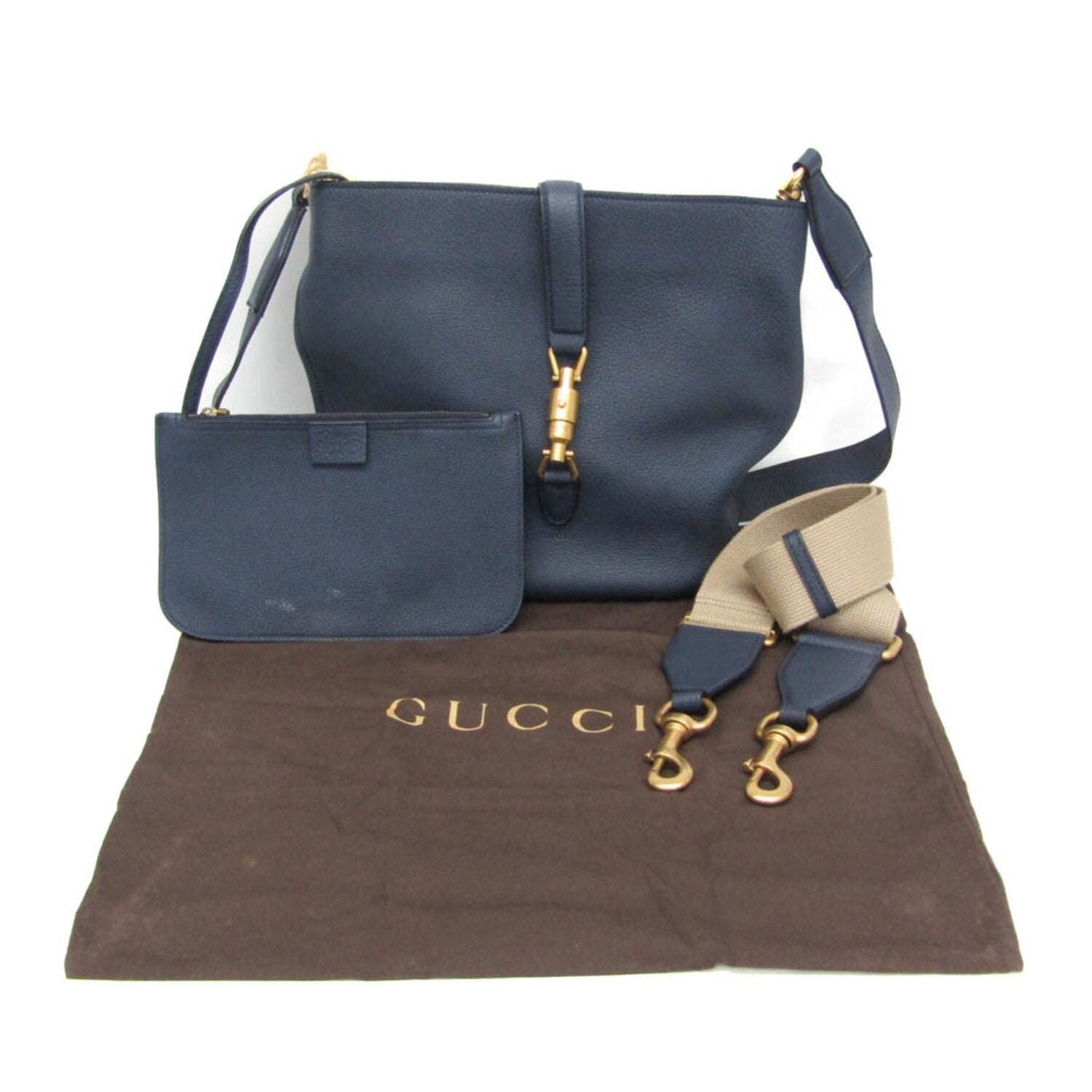Gucci // Leather Jackie 1961 Shoulder Bag // Navy Blue // Pre-Owned